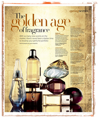 Beauty Portfolio Golden Perfume Still Life